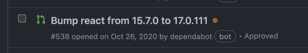 Dependabot pull request for code review